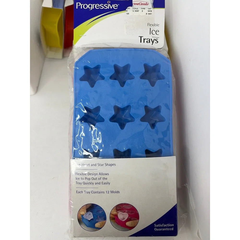 Silicone Mold Lot Global Decor Mini Bakeware & Progressive Heart Star Ice Trays